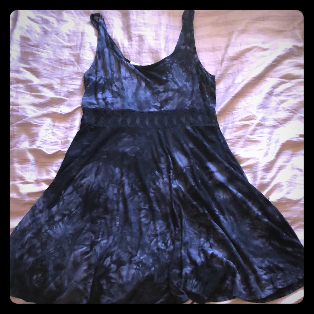 Black and grey skater dress